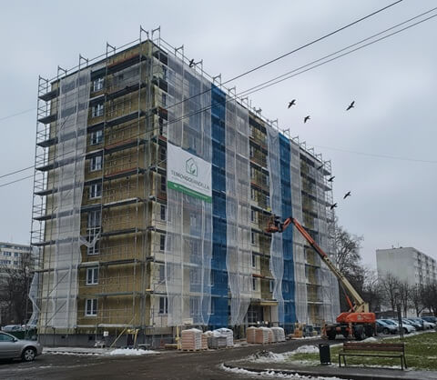 ocieplanie bloku mieszkalnego oraz latające ptaki